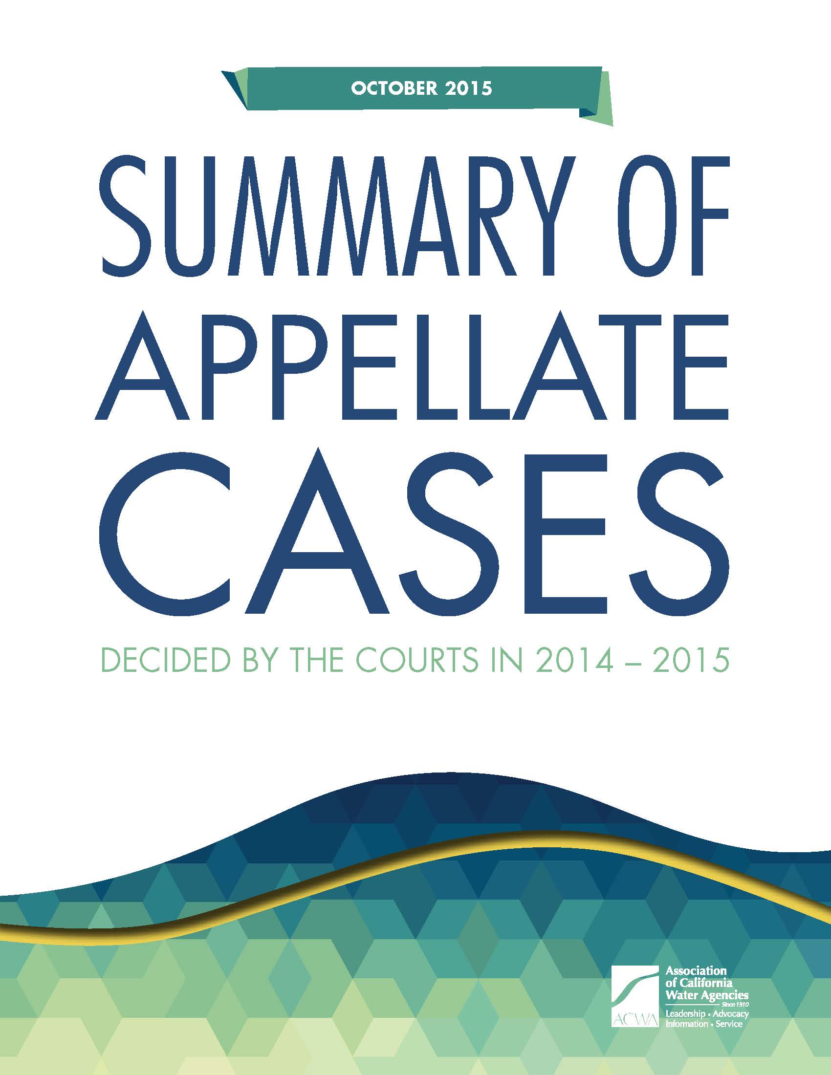 Summary of Appellate Cases Decided by the Courts in 2014-2015